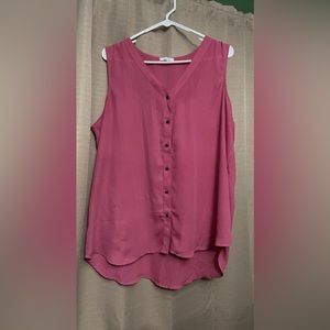 Maurice’s Pink button up tank blouse XL